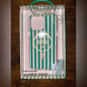 Green and Pink Striped iPhone 15 Pro Max Case MagSafe NIB